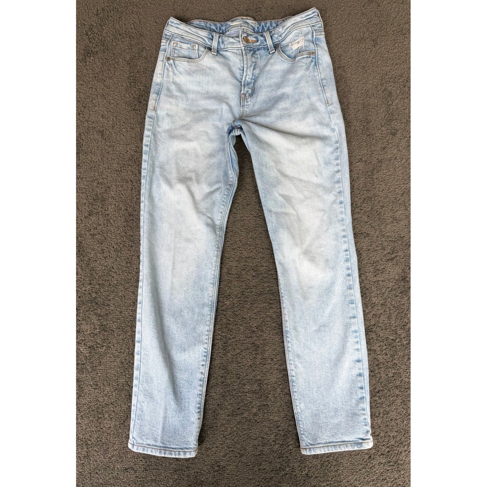 Old Navy Power Straight High Rise Light Wash Distressed Jeans 3085